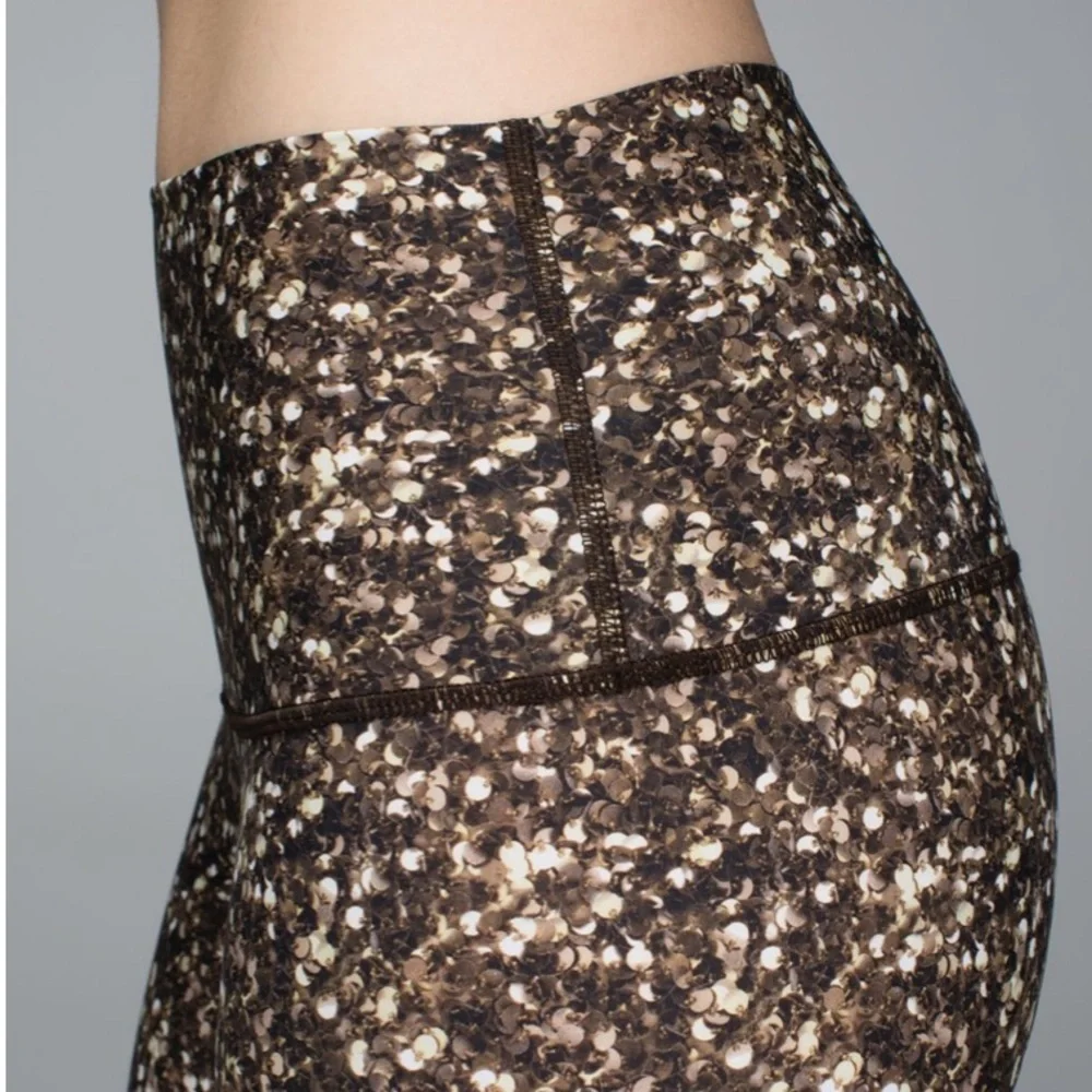 Lululemon Shine Tight Roll Down Shimmy Shimmer Leggings Size 4/6